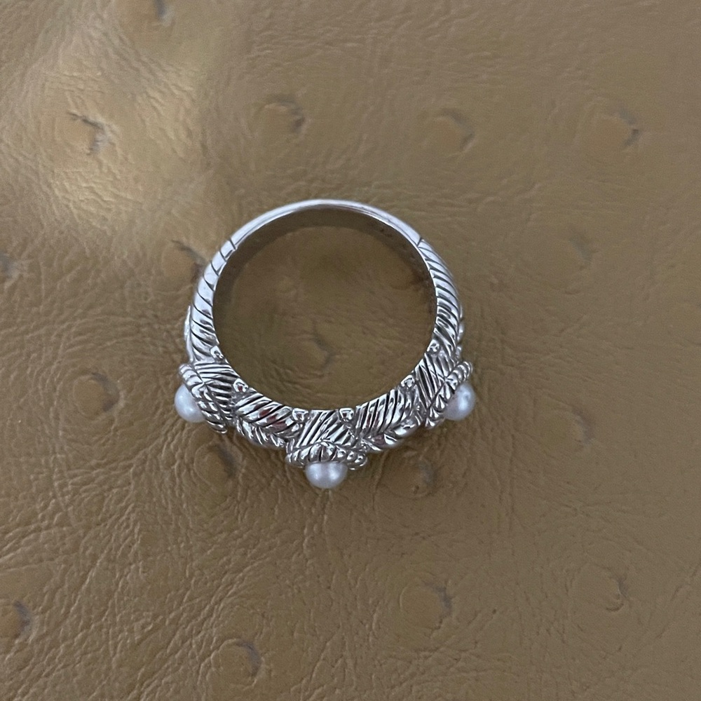 Judith Ripka SS pearl ring - Picture 2 of 7